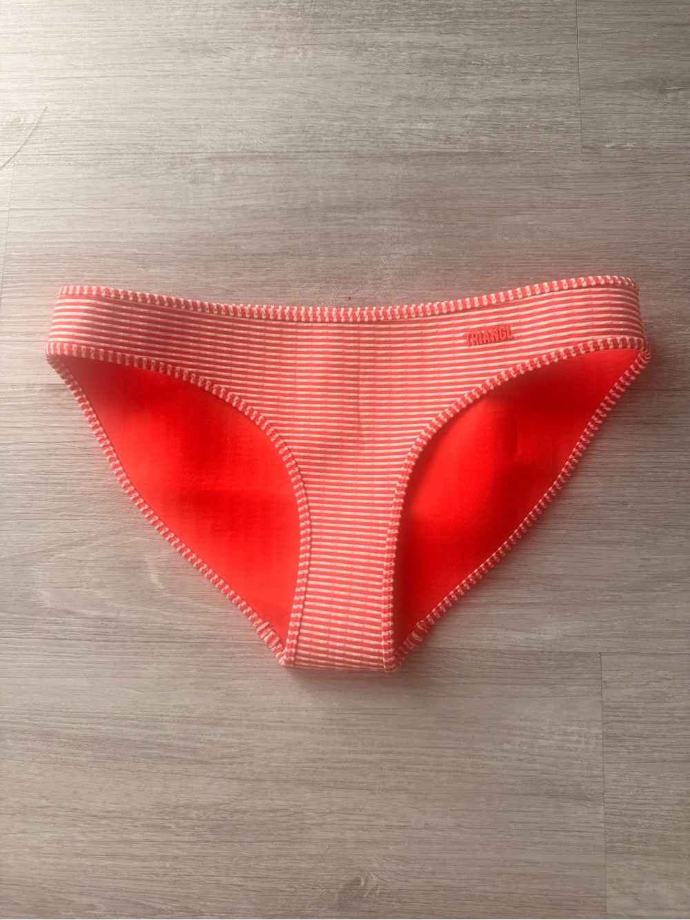 triangl swimwear Coral & White Stripe Bikini Bottom